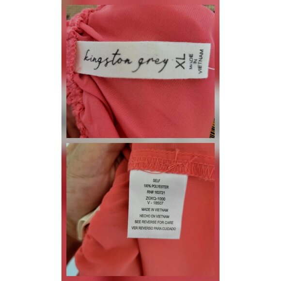 Kingston Grey Off-The-Shoulder High-Low Coral Maxi Dress Juniors XL - Picture 9 of 9